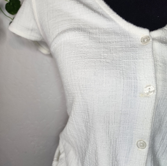 J. Crew White Crop Gauzy Tie Top Size XXS - Picture 2 of 9